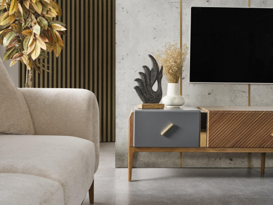 Wohnwand TV-Ständer Bücherregal Hangeschrank Schrank Moderne neu