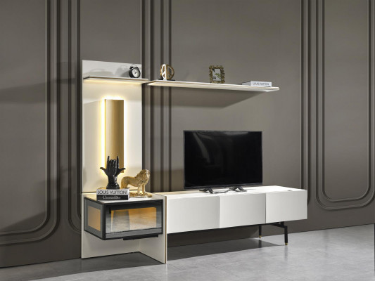 Wohnzimmer tv Ständer Möbel rtv Fernseher Sideboard Stil Weiß Luxus Holz