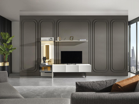 Wohnzimmer tv Ständer Möbel rtv Fernseher Sideboard Stil Weiß Luxus Holz