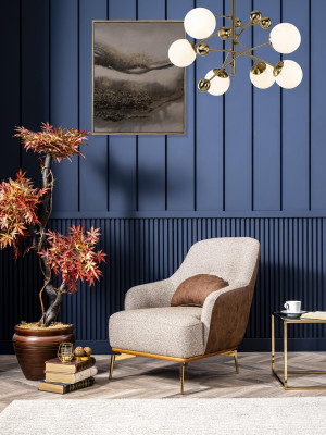 Sessel 1 Sitz Einsitzer Luxus Polster Sitz Design grau Neu Wohnzimmer