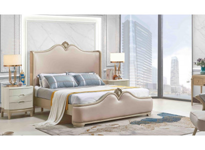 Bettgestell Betten Doppel Bettrahmen Beige Bett Möbel Doppelbetten