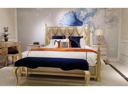 Design Schlafzimmer Bett Luxus Doppel Betten Holz Modern Polster Möbel 180x200cm