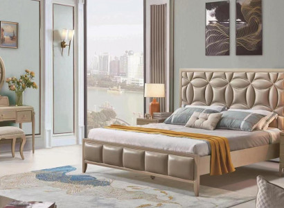 Polster Beige Doppelbetten Bett Betten Doppelbett Schlafzimmer