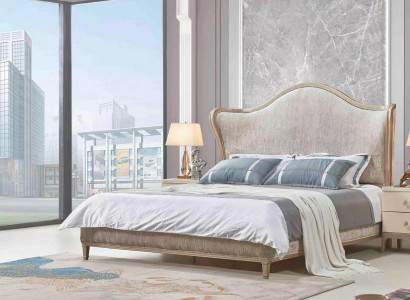 Luxus Modern Bett 2x Nachttische Betten Holz Bettgestell Schlafzimmer Silber Neu