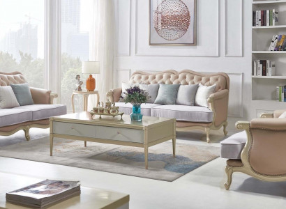 Rosa Möbel Sofagarnitur Sofa 3 2 1 Sitzer Wohnzimmer Design 3tlg.