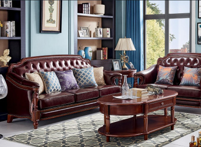 Luxus Sofagarnitur 3+2 Sitzer Ledersofa Couch Polstergarnitur Set