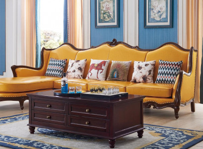 Klassische Eckcouch Gelbe Empire Couch Sofa Ledersofa Sofas Couchen