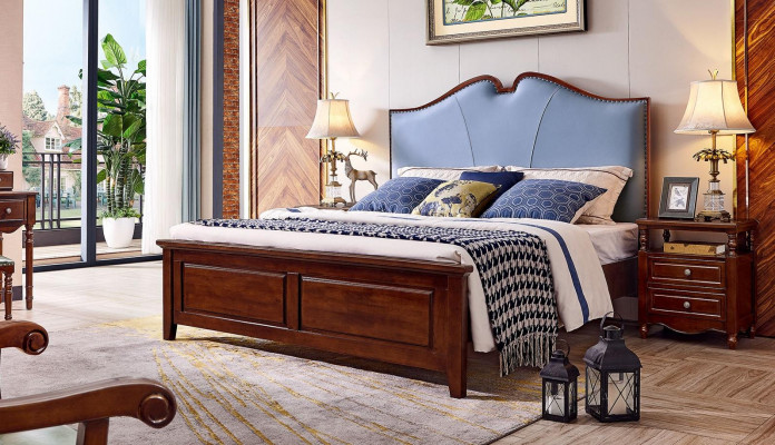 Schlafzimmer Bett Nachttisch Betten Doppel Holz Bettgestell Set 3tlg.