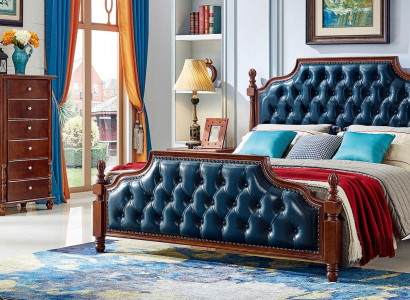 Schlafzimmer Set Design Bett 2x Nachttische klassisch Luxus 3 tlg.