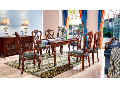 Komplett Set 6 Stühle Esszimmer Gruppe Holz Stuhl Luxus Möbel Barock