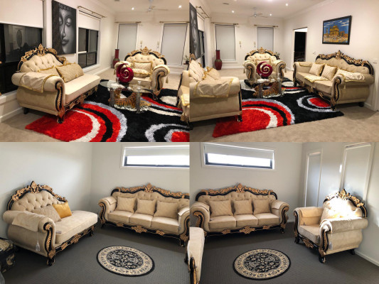 Klassische Chesterfield Couch Barock Stil Sofgarnitur Gruppe Couchen 3tlg.