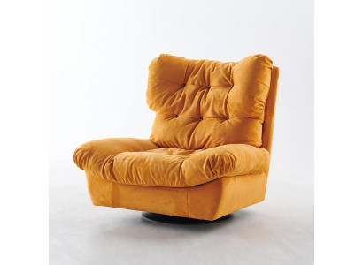 Design Sessel Drehbarer 1-Sitzer Gelb Gepolstert Ohren Polsterung 1er