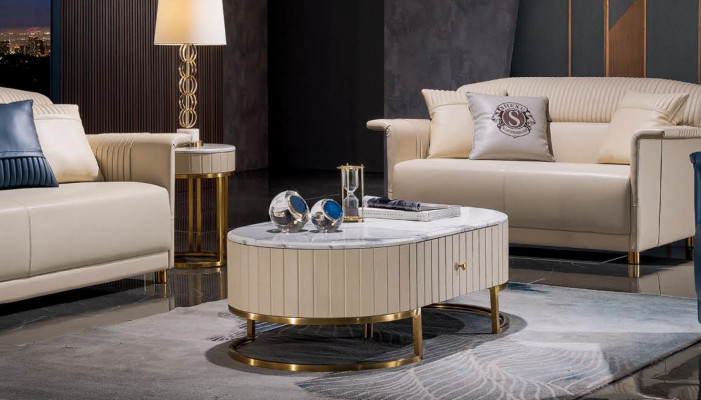 Beige Luxus Sofagarnitur 3+2 Sitzer Set Designer Polster Couchen 2tlg. Set