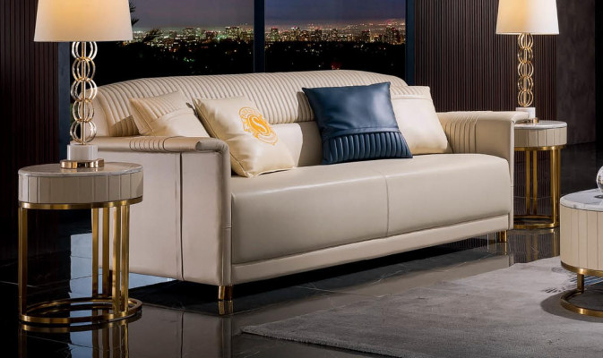 Beige Luxus Sofagarnitur 3+2 Sitzer Set Designer Polster Couchen 2tlg. Set