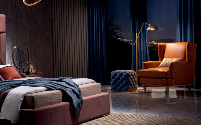 Bett 2x Nachttisch 3 tlg. Schlafzimmer Set Design Möbel Modern Luxus