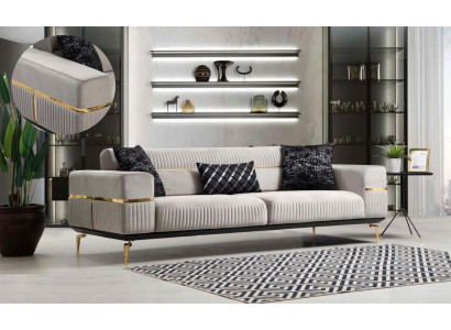 Luxus Sofa Dreisitzer Couch Polster Möbel xxl Sofas big couchen Samt Möbel Neu