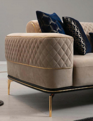 Sofagarnitur Sofa Luxus Sessel Sofas Dreisitzer 3+3+1 Sitzer Garnitur Modern