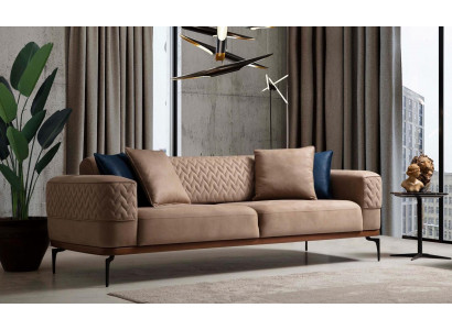 Luxus Sofa Design Dreisitzer Moderne Couch Taupe Couchen Möbel Polster Loft Neu