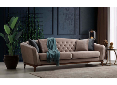 Dreisitzer Sofa 3 Sitzer Sofas Luxus Gepolsterte Couch Stoff Couchen Möbel 230cm