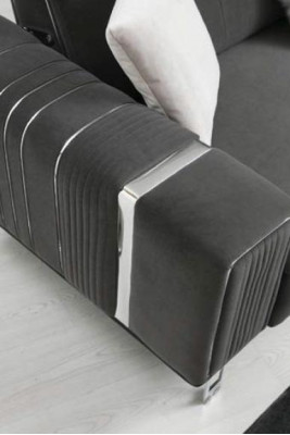 Luxus Sofa Design Dreisitzer Moderne Couch Grau Couchen Möbel Polster Loft Neu