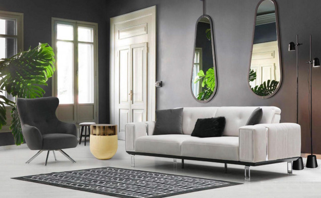 Sofagarnitur Sofa Luxus 3+1 Sitz Sofas Sessel Stoff Design Sitzpolster Möbel Neu