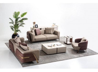 Luxus Sofagarnitur Sofa Garnitur Sofas 4 3 1 Sitzer Stoff Modern Beistelltisch