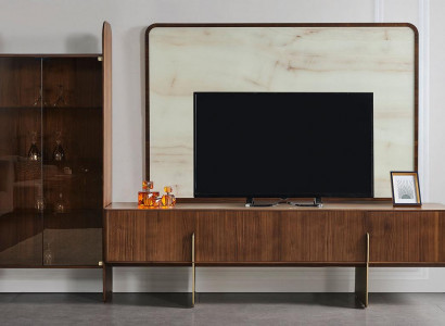 Wohnzimmer Set Besteht aus Vitrine TV Lowboard und TV Rahmen 3tlg. neu