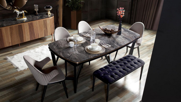 Luxuriös Esszimmer Set Besteht aus Esstisch und 4x Stühle Neuheit 5tlg.