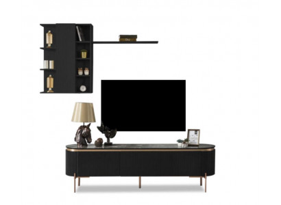 Luxuriös 2tlg.Wohnzimmer Set TV Lowboard und Wandschrank mit Regal