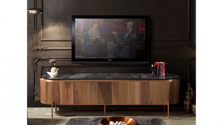 Stilvoll TV Lowboard Braun Farbe Luxuriös Möbel für Wohnzimmer Neuheit