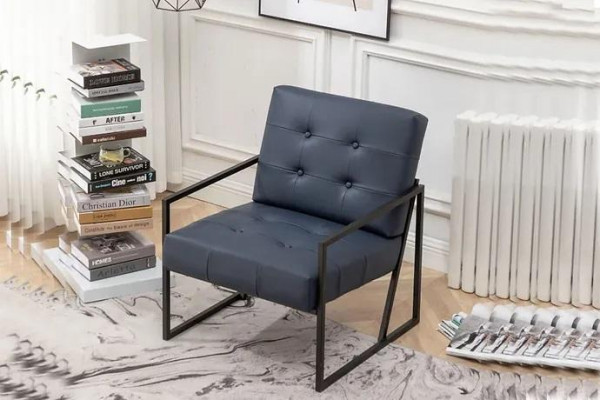  Sessel 1-Sitzer schwarz Textil Metallbeine Wohnzimmer Luxus Esszimmer