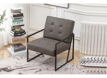  Wohnzimmer Sessel Dunkelgrau 1-Sitzer Metallbeine + Textilpolsterung