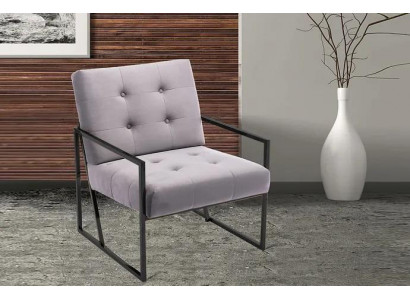  Wohnzimmer Sessel Lila Farbe Metallbeine Textil 1-sitzer Chesterfield