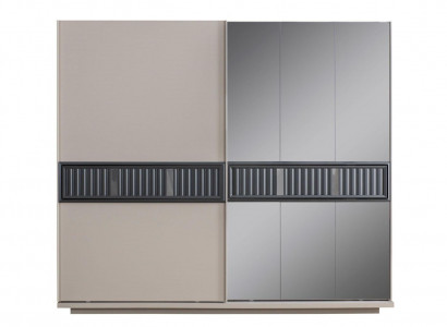  Moderner Beiger Schlafzimmer Kleiderschrank Spiegelschrank Holz Möbel