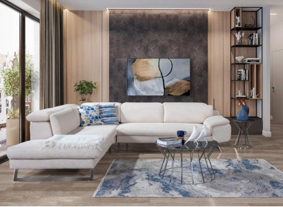  Weißes Eck-Polstersofa L-Form Sofas Wohnzimmer Moderne Wohnlandschaften