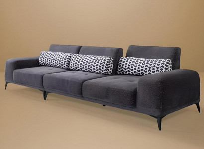  Grauer 4-Sitzer Wohnzimmer Luxus Couch Moderne Couch Polster Möbel Neu