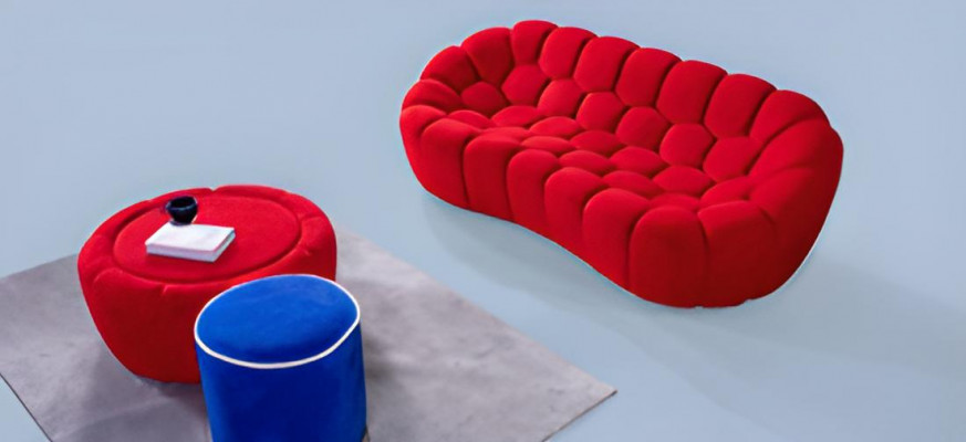  Moderne Polster Garnitur Exklusiver 3-Sitzer Sofa Luxuriöse 2x Hocker