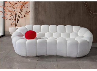  Weißes Polstersofa Designer 3-Sitzer Wohnzimmer Couchen Dreisitzer Neu