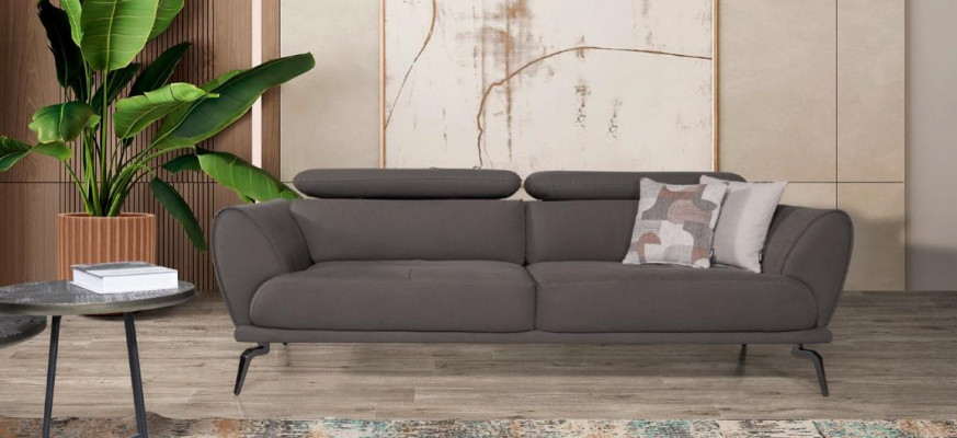  Braunes Wohnzimmer Sofa Designer Polster Couchen Leder Sofas Holzgestell