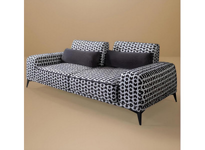  Stilvoller 3-Sitzer Mustersofa Polster Couchen Wohnzimmer Holzgestell