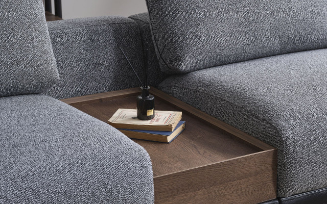 Luxus Graue Wohnzimmer Garnitur Ecksofa L-Form Couch Polster Sessel 3tlg