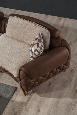 Stilvoller 4-Sitzer Luxus Sofas Wohnzimmer Couchen Exklusives Ledersofa