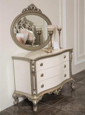 Luxus Kommode Möbel Sideboard Kommoden Anrichte mit Spiegel 2tlg Set Neu