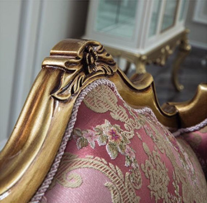 Sofa 3 Sitzer Lila Textil Sofas Couch Polster Luxus klassisch Dreisitzer