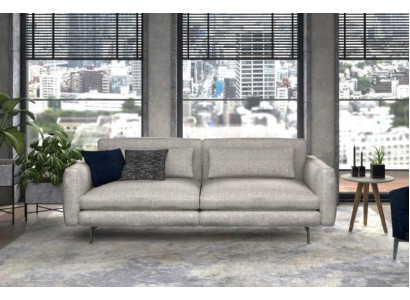 Dreisitzer Couch Moderne Wohnzimmermöbel Textil Sofas Grau Modern Stil