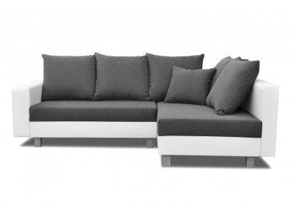 Wohnlandschaft Ecksofa L-Form Sofa Design Couch Textil Leder Fußhocker