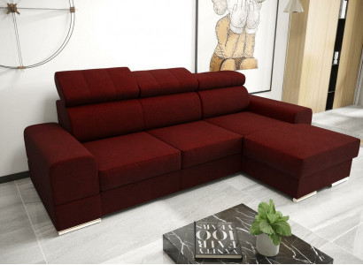 Wohnlandschaft Bettfunktion Stoff Ecksofa L-Form Sofa Couch Design Textil Sofas