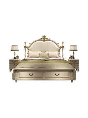 Luxus Bett Polster Design Doppel Hotel Betten Königliches Barock Holz Möbel Neu