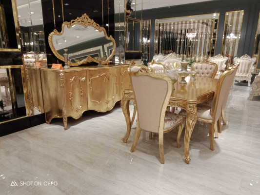 Esszimmer Set 6x Stühle Esstisch Designer Holz Anrichte Garnitur 8tlg