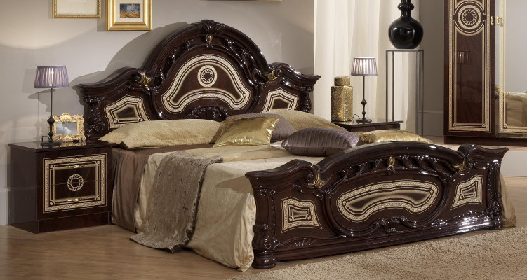 Design Schlafzimmer 6 tlg. Schlafzimmer Komplett Set Bett Nachttisch Kommode Neu